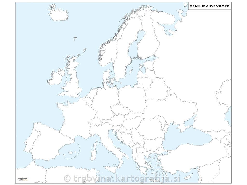 Evropa, stenska NEMA karta 120x100 cm