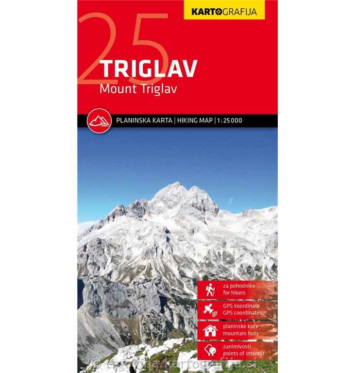 Triglav 25T, planinska karta, 2024