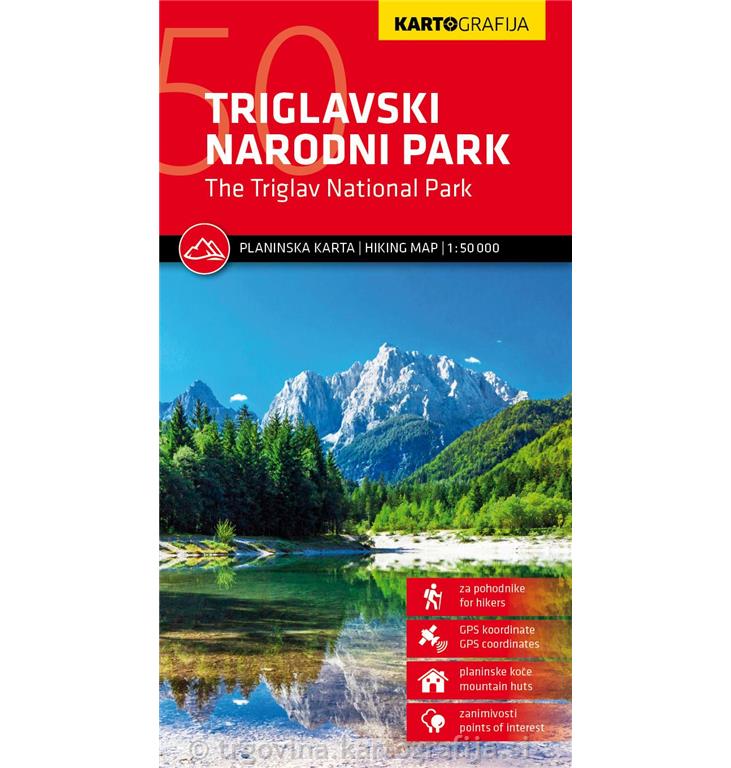 Triglavski narodni park 1:50T, planinska karta, 2024