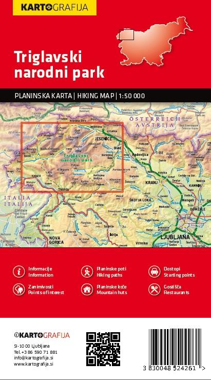 Triglavski narodni park 1:50T, planinska karta, 2024