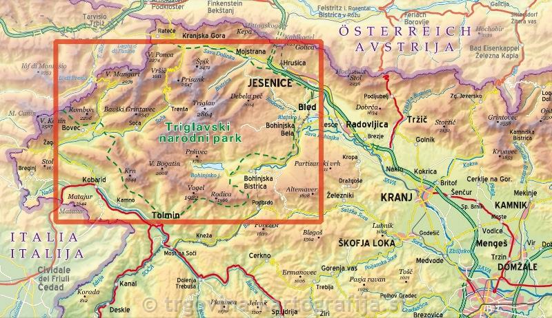 Triglavski narodni park 1:50T, planinska karta, 2024