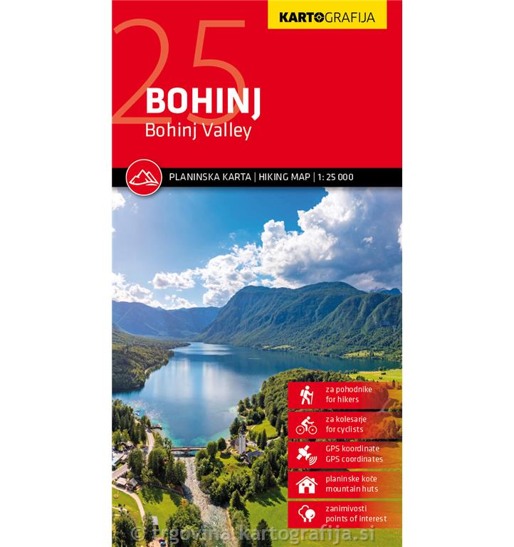 Bohinj 1:25.000, planinska karta, 2025