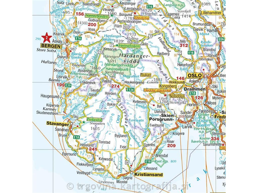 Evropa, avtokarta 1:4mio, 2025