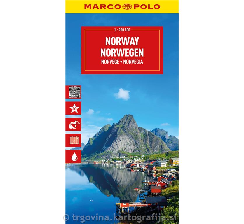 Norveška, avtokarta 1:900T, 2025