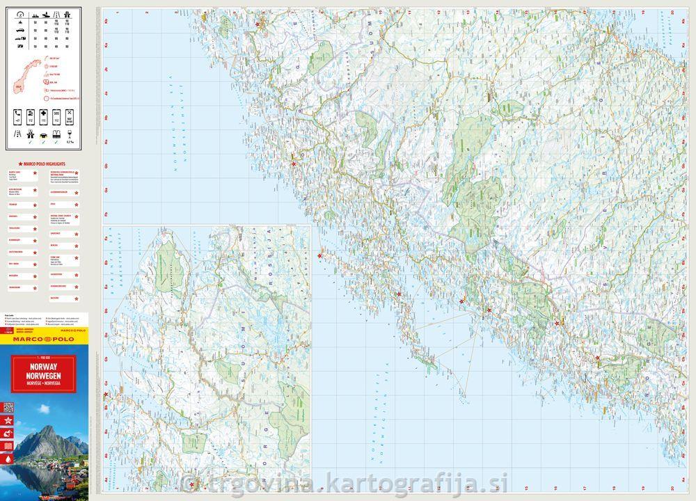 Norveška, avtokarta 1:900T, 2025