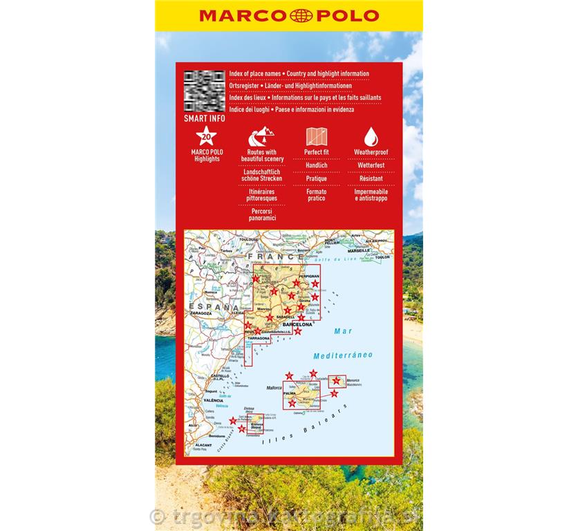Costa Brava, Balearski otoki, avtokarta 2025