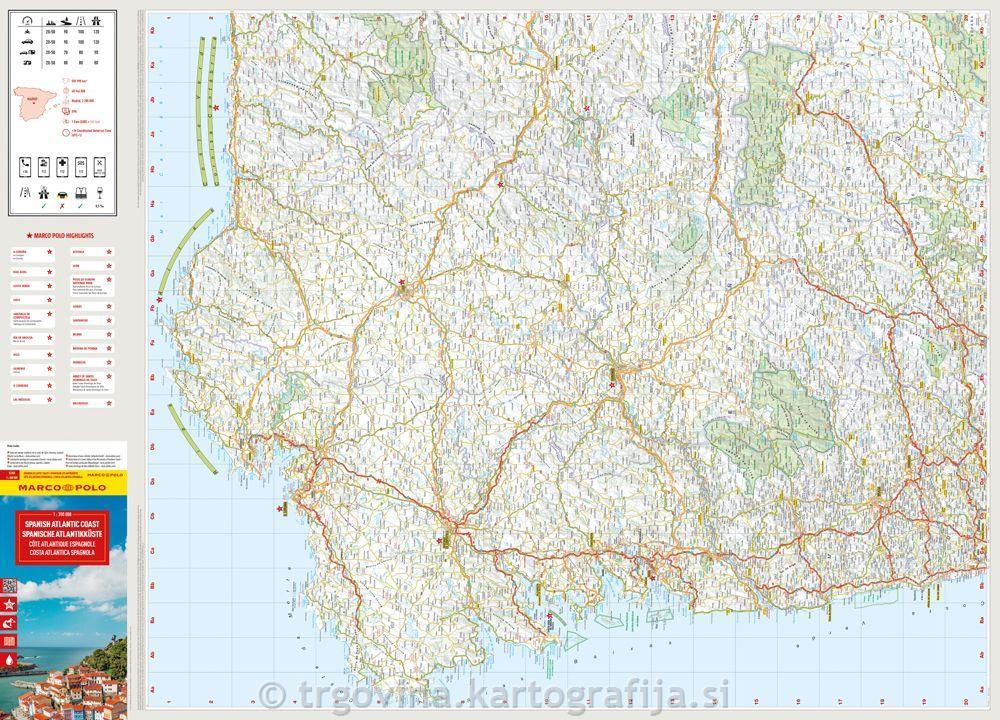 Španska atlantska obala, avtokarta 1:350T, 2025