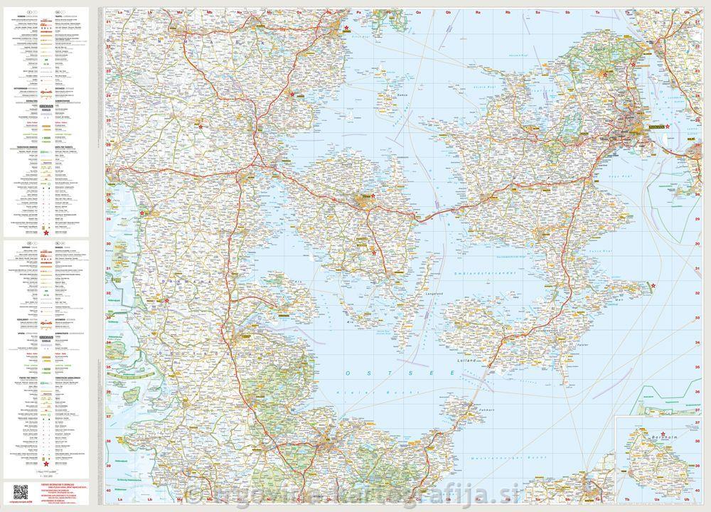 Danska, avtokarta 1:350.000, 2025