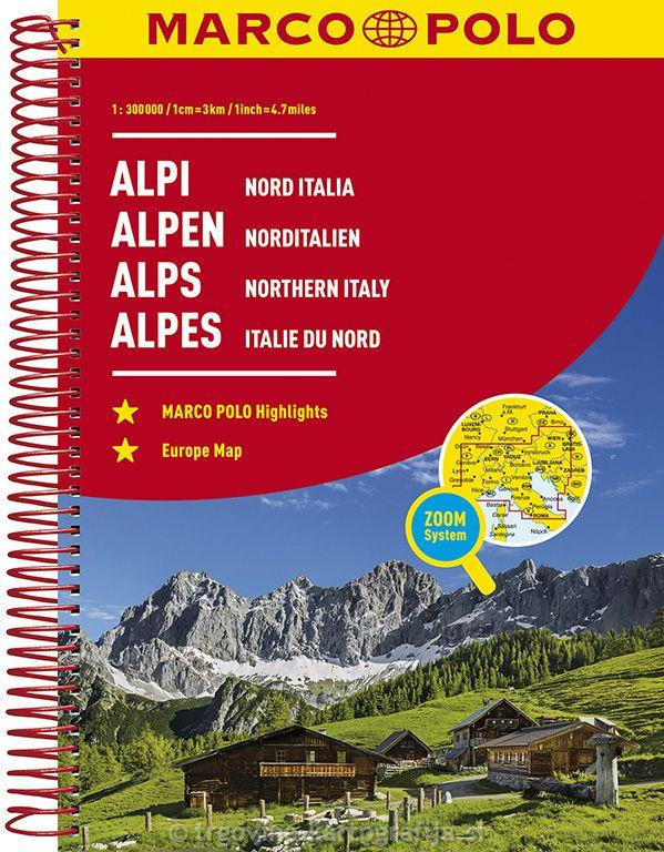 Italija sever - Alpe, atlas 1:300.000