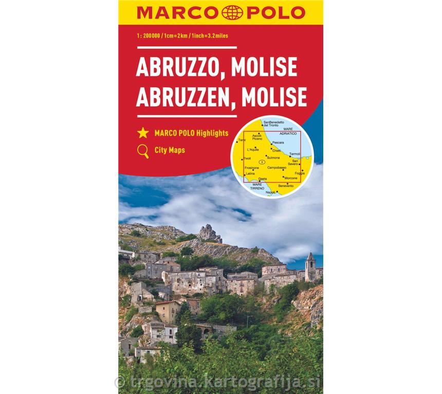 Abruzzo, Molise, avtokarta 1:200 000