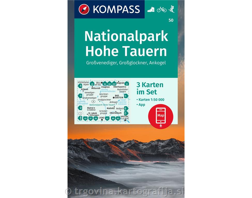 NATIONALPARK HOHE TAUERN - Visoke Ture 1:50.000, wk 50, 2023
