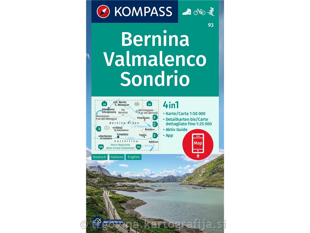 Bernina, Valmalenco, Sondrio 1:50.000, št. 93