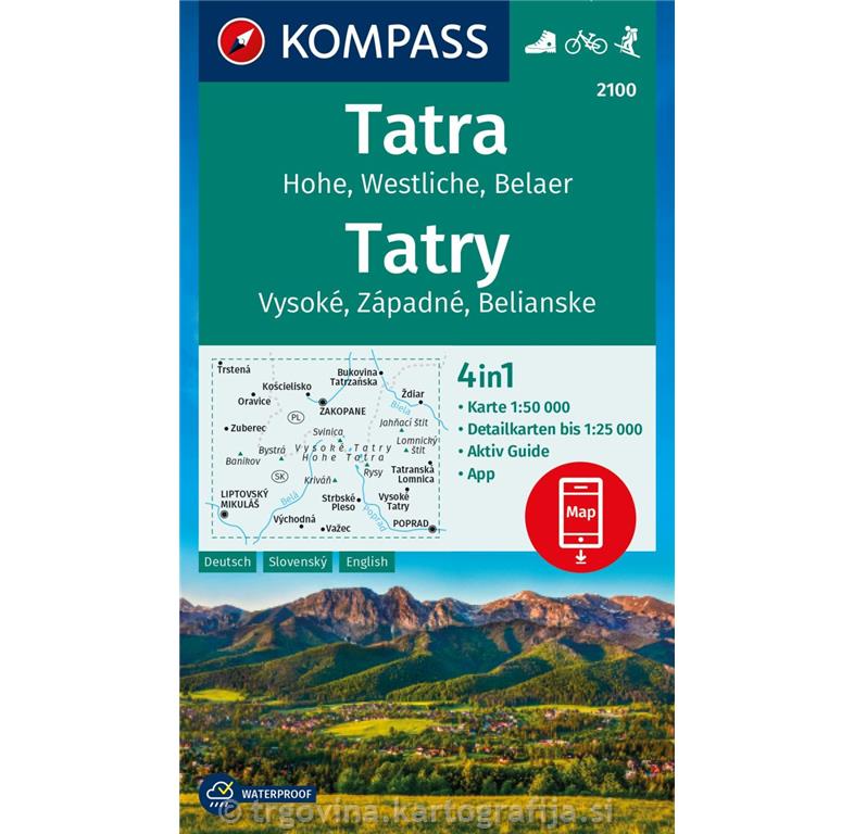 Visoke, Zahodne in Belianske Tatre 1:50.000, 2024, št. 2100