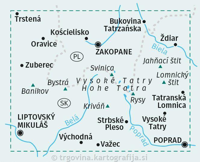 Visoke, Zahodne in Belianske Tatre 1:50.000, 2024, št. 2100