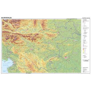 SLOVENIJA, stenski zemljevid - šolska karta 1:150 000, 200x135 cm