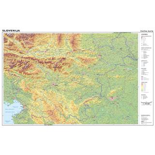 SLOVENIJA, stenski zemljevid - šolska karta, 1:187 500, 160x108 cm