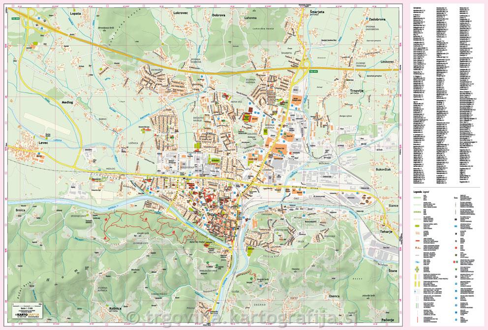 celje karta Mestna karta / načrt mesta Celje   kartografija.si celje karta