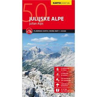 Julijske Alpe, planinska karta 1:50.000
