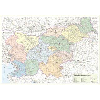 Regijska karta Slovenije - statistične regije 104 x 76 cm