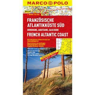 Atlantska obala Francije jug, Dordogne, Aquitaine, Gascogne, avtokarta