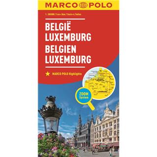 Belgija in Luksemburg, avtokarta 1:300.000