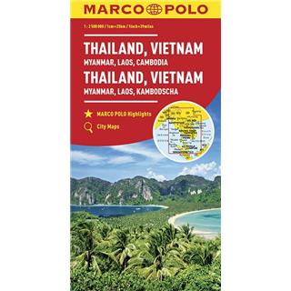 Tajska, Vietnam, Myanmar, Laos, Cambodia - avtokarta 1:2.5 mio