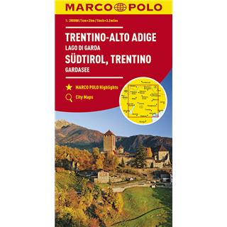 Tirolska, Trentino, Gardsko jezero 1:200.000, avtokarta Italija Sever