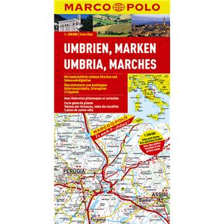 Umbrija, Marche 1:200.000, avtokarta osrednja Italija