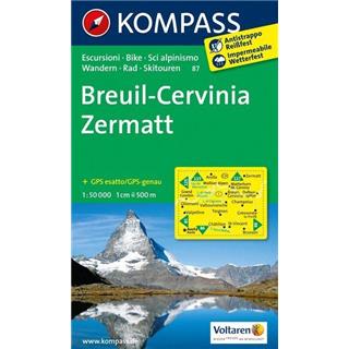 Breuil, Cervinia, Zermatt 1:50.000, wk 87