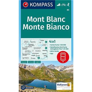 Mont Blanc, pohodniški zemljevid 1:50.000