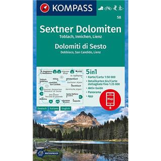 Sextener Dolomiten, Tobalch, Innichen, Lienz 1:50.000, št. 58